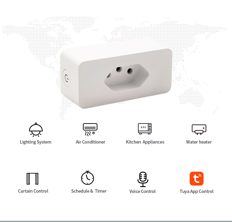 Remote Control Switch Tuya Works with Alexa Google Home Electrical Power  Wall Plug Socket Smart Home Automation WiFi Plug - China WiFi Socket, Smart  Socket