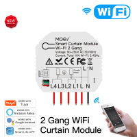 Smart WiFi 2 Gang Double Curtain Blind Switch Module for Roller Shutter Electric Motor Tuya Smart Life App