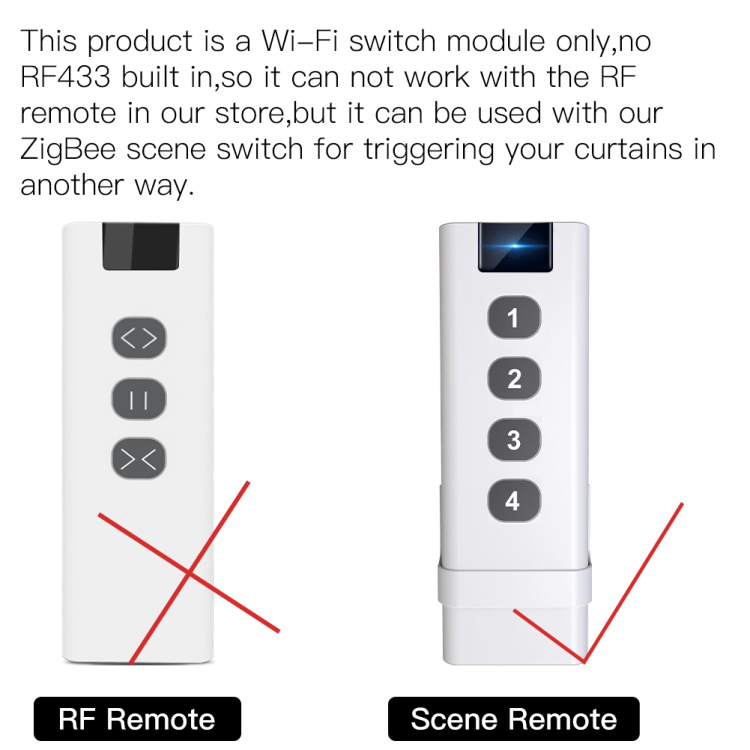 Tuya Smart WiFi et RF433 Shutter Switch avec télécommande