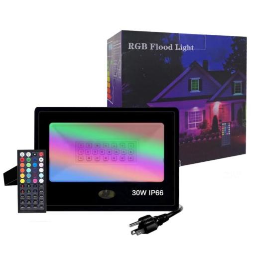 30W 44 Keys Remote control RGBW Flood Light 16 Million DIY Color IP66 Waterproof Dimmable Uplight for Event Decoration