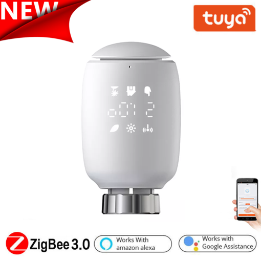 Tuya ZigBee3.0 Radiator Actuator Valve Smart Thermostat Temperature Controller External Sensor TRV Voice Control_copy