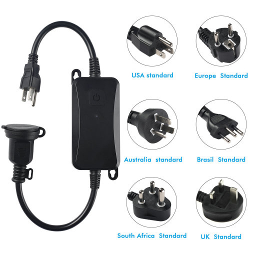 Matter Smart Outdoor Socket US UK EU South Africa French India Aus Brazil Italy Japan IP55 Waterproof