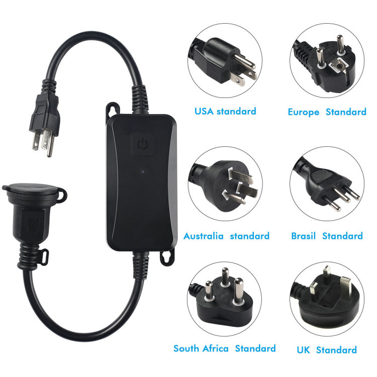 Smart Outdoor Socket US UK EU South Africa French India Aus Brazil Italy Japan IP55 Waterproof