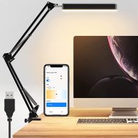 LED Smart Desk Lamp with Bluetooth Wi-Fi Control, Dimmable Eye Care Architect Desk Lamp for Home Office, Work, Study