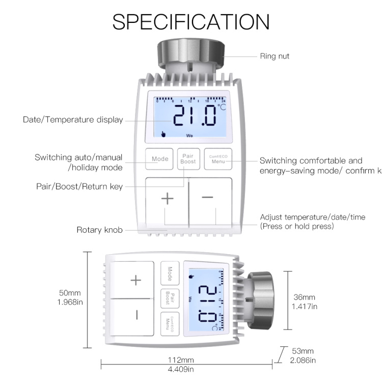 Tuya ZigBee3.0 Radiator Actuator Valve Smart Programmable Thermostat Temperature Controller External Sensor Accurate Hea