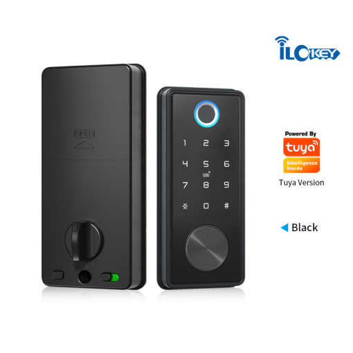  Tuya WiFi Smart Door Lock Cerradura inteligente,Touch Screen  Keypad Password,Fingerprint with Fechadura Digital Door Lock (Color : 3585  Swing Mortise) : Tools & Home Improvement
