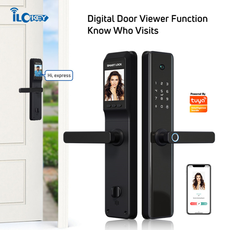 iLockey Smart Lock with Camera Door bell iLockey Newest Fingerprint Door Lock with Camera Wi-Fi