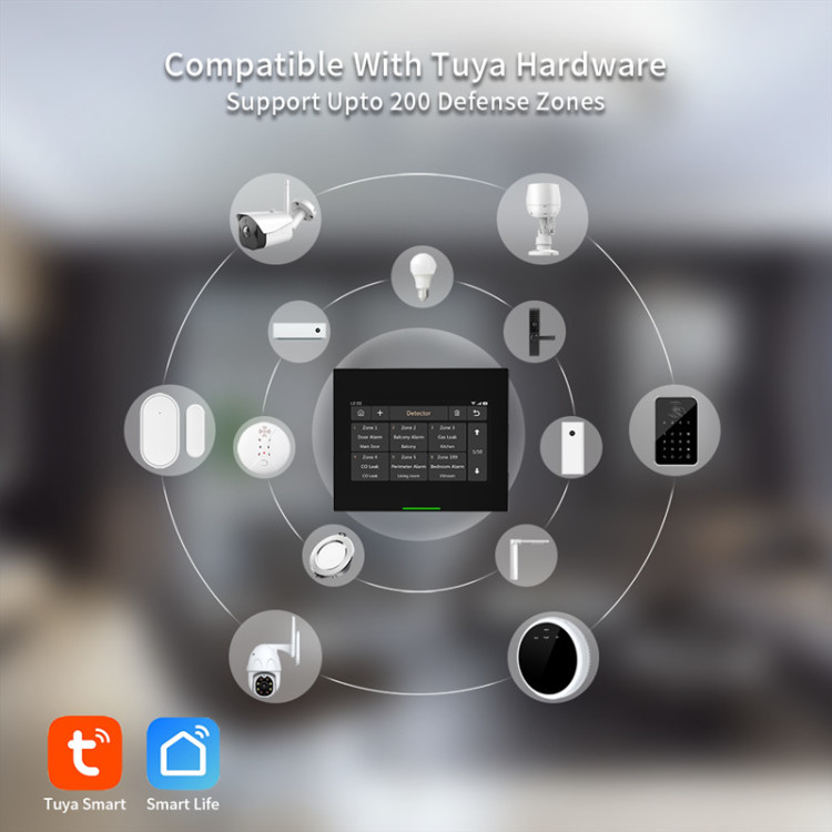 Tuya App contrôle WIFI + GSM kit de hub d'alarme maison