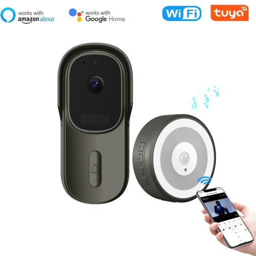 Wireless WiFi DoorBell Smart Video Phone Visual Intercom Door Bell Camera  Battery Power Phone Secure Camera Motion detector