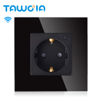 TAWOIA Tuya Wi-Fi Smart Socket 16A Power Tuya Socket 86mm*86mm Germany Socket 2Pin Round with Earth Pin Grounding
