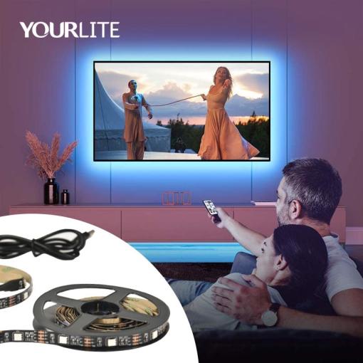 Smart TV Backlight RGB+Dimmable  USB Cable+Tuya Controller+IR 