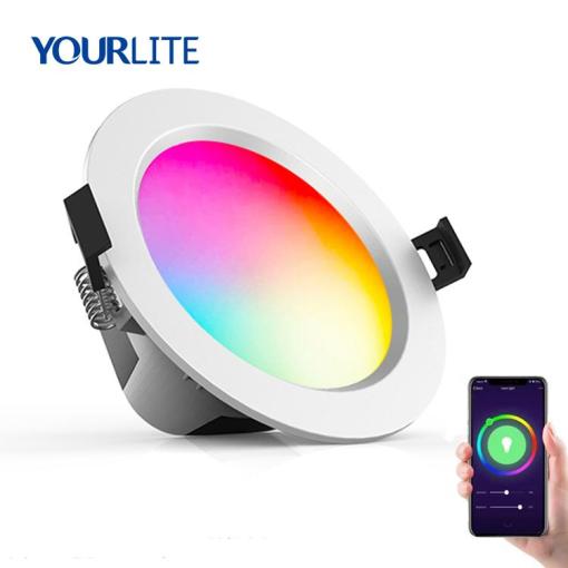 LED Smart Downlight Wi-Fi Dimmable RGB CCT Adjustable Recessed DownLight 