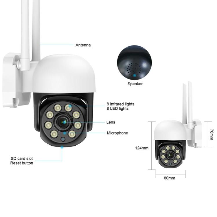 Tuya Smart Home 3MP PTZ Wi-Fi Camera Outdoor Video Surveillance Cameras With Wi-Fi Security IP Camera For Home