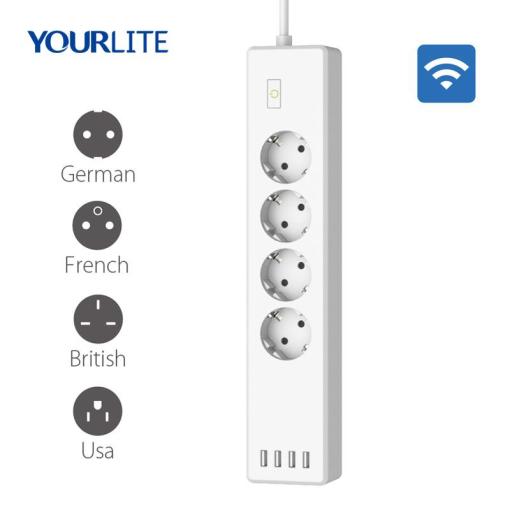 10A German French British US  Type Power Energy Monitor Outlet Wi-Fi USB Socket