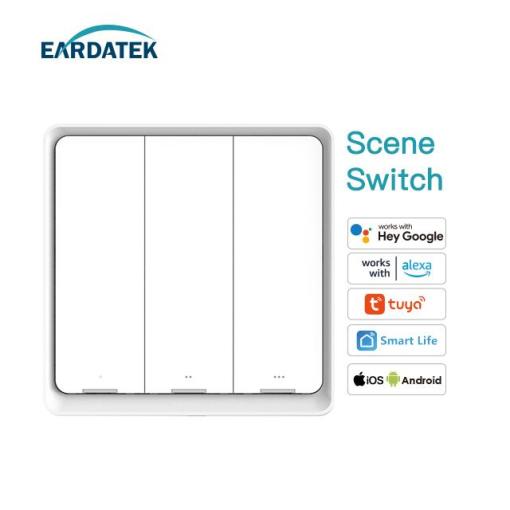 ZigBee Wireless 9 Scene Switch Push Button Battery Powered Smart Home Automation Scenario Switch for Tuya Devices