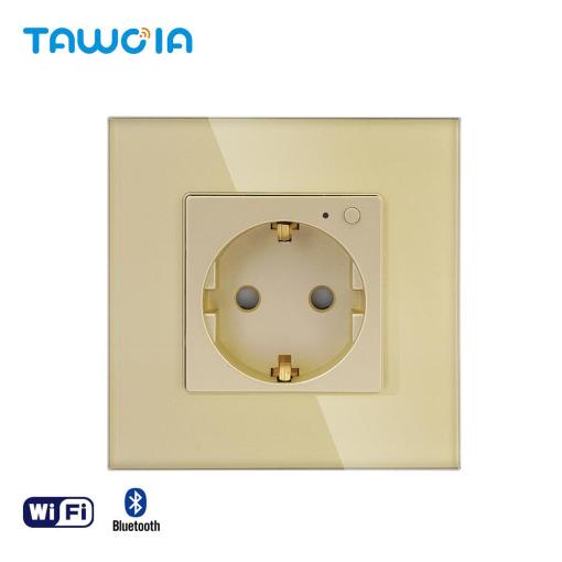 TAWOIA Wi-Fi Socket 16A With Power Metering EU Power Socket Mobile Control Bluetooth Smart Socket Germany Socket