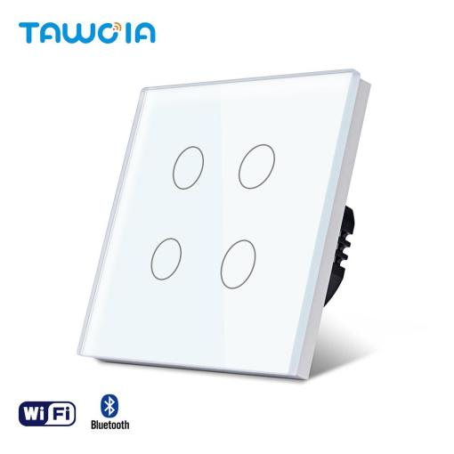 TAWOIA 4 Gang Wi-Fi Glass Switch DIY Smart Home Tuya Intelligent Neutral Line Smart Switch