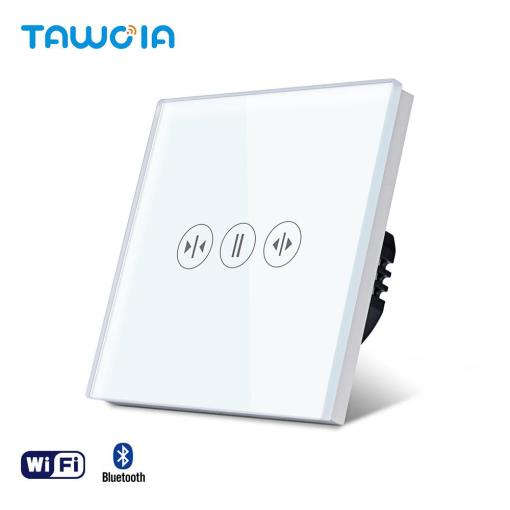 TAWOIA New Arrival Tuya Smart Life European Square 86mm Adjustable Glass Smart Interior Wall Curtain Switch