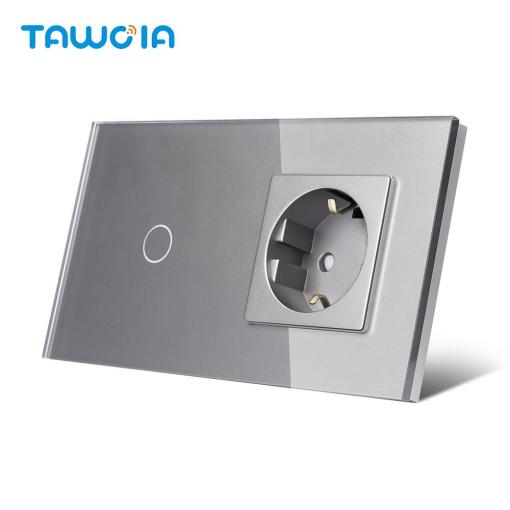 TAWOIA Wi-Fi Socket 16A And Switch Home Intelligent Smart Wifi Type F Socket 157MM Double Frame European German Socket 