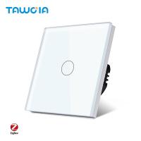 TAWOIA ZigBee Smart Switch 1 Gang 1 Way No Neutral Required White Color Tempered Glass Panel Smart Life App TW-ZB101L-WT