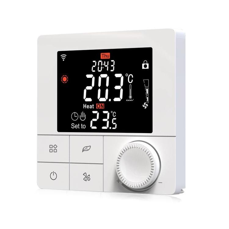 Fan Coil Thermostat Smart WiFi/485 Modbus Fan Coil Thermostat for 4-pipe System Works with Alexa and Google