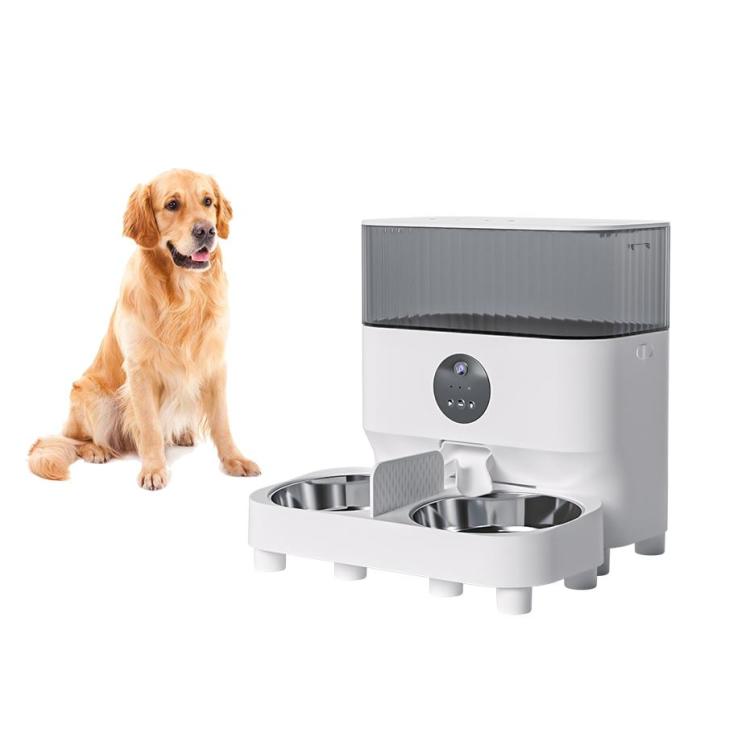 Heightening Feet Double Stainless Steel Food Bowl Automatic Dog