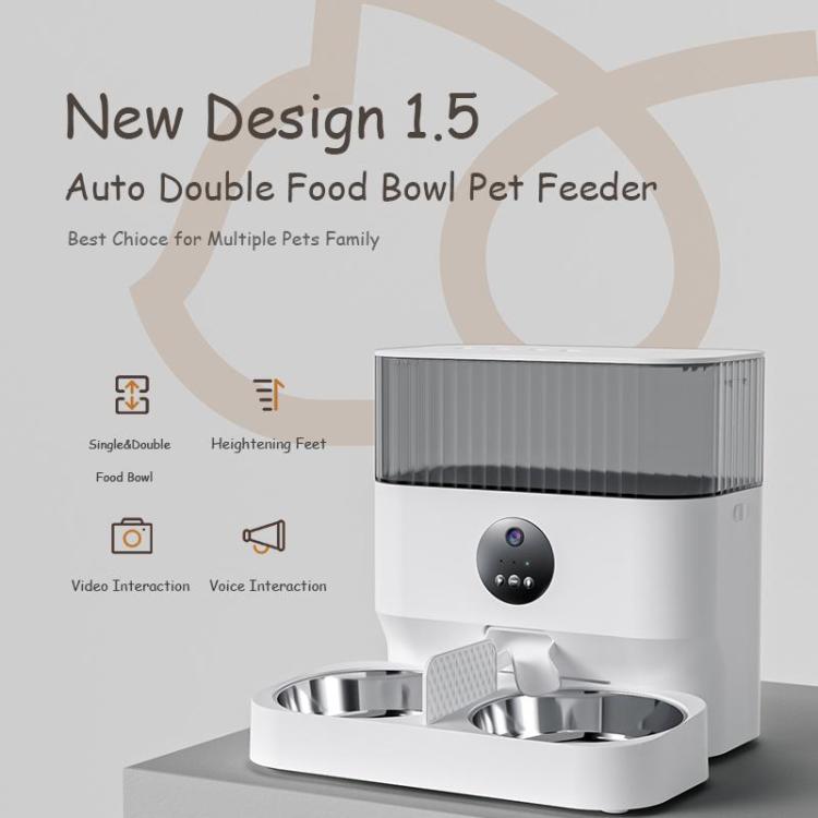 Heightening Feet Double Stainless Steel Food Bowl Automatic Dog