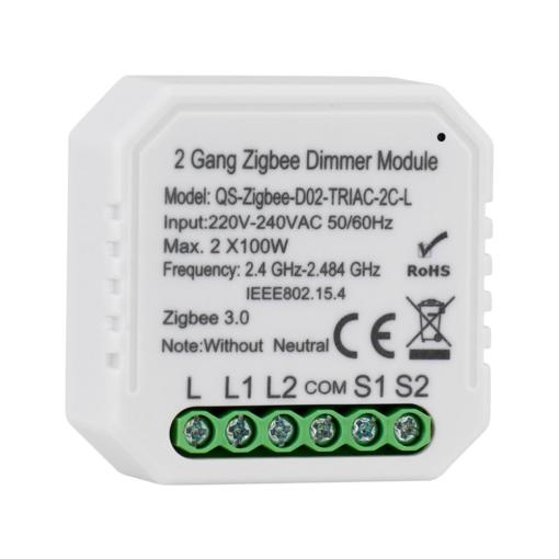 ZigBee Triac Dimmer Switch 2Gang without neutral wire