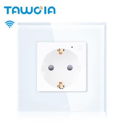 TAWOIA Wi-Fi & Bluetooth EU Type F Single Socket with Electricity Monitoring Statistics TW-WFS1F-WT