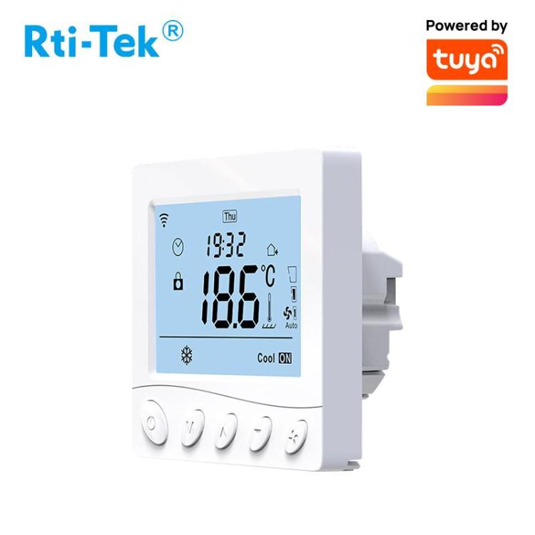 Fan Coil Thermostat LCD 3A Smart Wi-Fi/485 Modbus FCU for 4-pipe System Works with Alexa and Google
