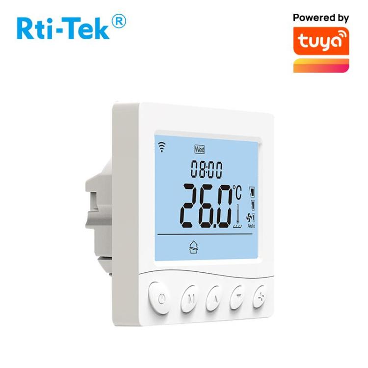 Fan Coil Thermostat LCD 3A Smart Wi-Fi/485 Modbus FCU for 4-pipe System Works with Alexa and Google
