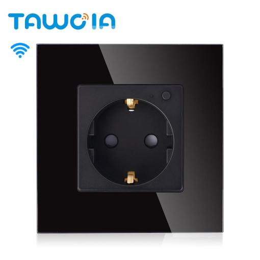 TAWOIA Wi-Fi & Bluetooth EU Type F Single Socket with Electricity Monitoring Statistics TW-WFS1F-BK