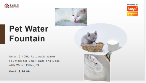 2L Ultra Quiet Pet Water Fountain Lack Water Warning UV Sterilizing,Feeder Your Pet Wherever via Tuya APP