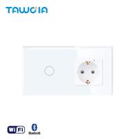 Wi-Fi Socket 16A Smart Switch Home Intelligent Type F German Schuko Socket 86*157 Double Frame European Switch Socket