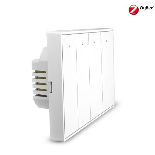 With Neutral ZigBee 16A US Mouse-click Button Switch 4 Gang