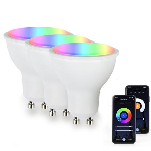 Smart WiFi LED RGB CCT Adjustable Dimmable GU10 spotlight Bulb 5W