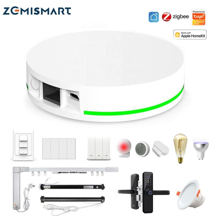 ZemiSmart Zigbee Hub Tuya Devices Zigbee | Home Expo Gateway HomeKit Multi-Protocol Linkage Gateway Automat Home Home | with Work App Tuya Bridge Apple Smart