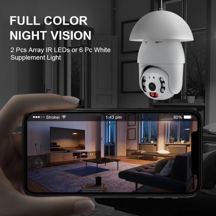 TUYA 3MP E27 Indoor Outdoor Auto Tracking Two Wayss Security CCTV IP Bulb  Cameras, Floodlight Cameras