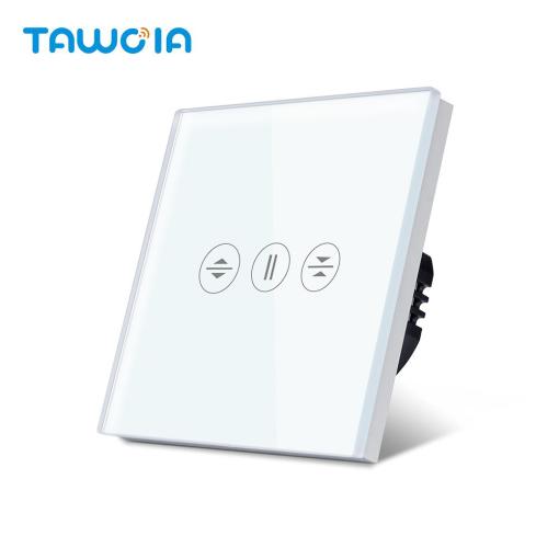 2022 Tuya Smart Life Tawoia Roller Shutter Touch Switch Glass Touch Non-wifi Rolling Coffee Shop Shutter Switch For EU