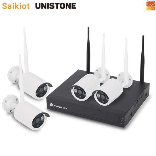Unistone NVR Kit 4CH 2MP / 5MP Outdoor Wireless WIFI CCTV Security Camera NVR Kit System