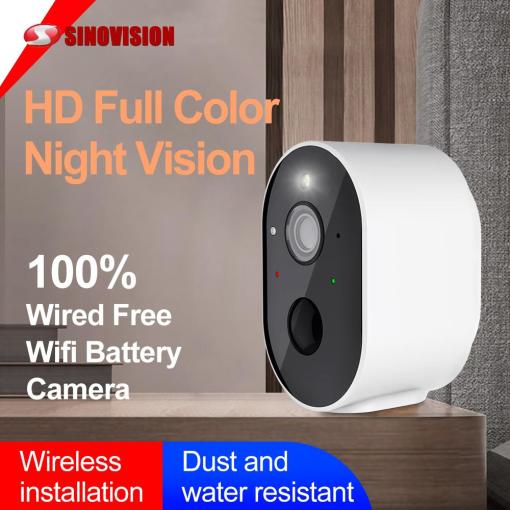 3MP Outdoor Wireless P2P CCTV Surveillance Color Night PIR Alarm Low Powered Spotlight Wifi Battery Camera