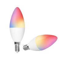 Wi-Fi Smart C37 LED Light Bulb WiFi-Bluetooth Candelabra LED Light Bulb Color Changing Dimmable