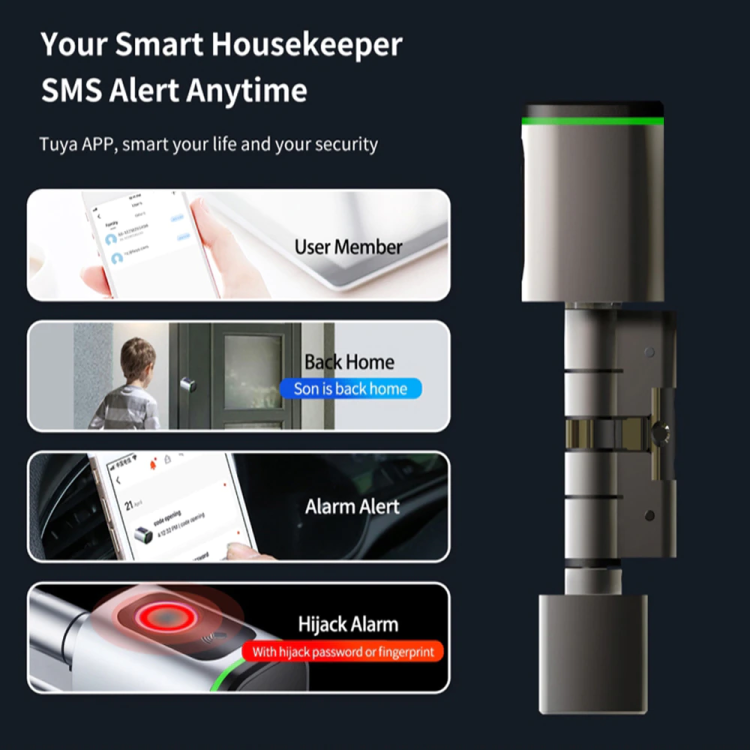 Zemismart Zemismart BLE Smart Door Lock Cylinder DIY Fingerprint