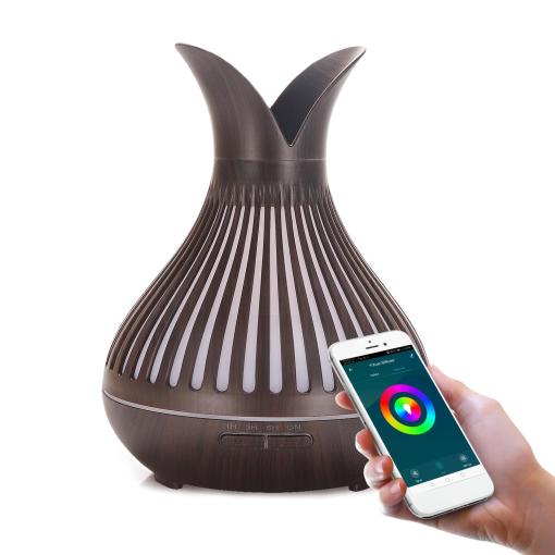 UEMON 500ml Wi-Fi Smart Life Home Wood Grain Fragrance Scent Essential Oil Diffuser Ultrasonic Mist Humidifier