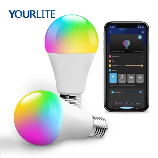 Yourlite LED Light Bulb Dimmable, Music Sync Color Changing Light Bulbs, A19 11W 60W Equivalent