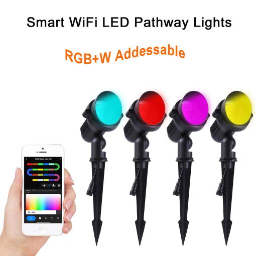 Smart Spotlight RGB+W Garden  LED Lawn Light Wi-Fi Bluetooth IP65 for Landscape RGBIC Dreamcolor