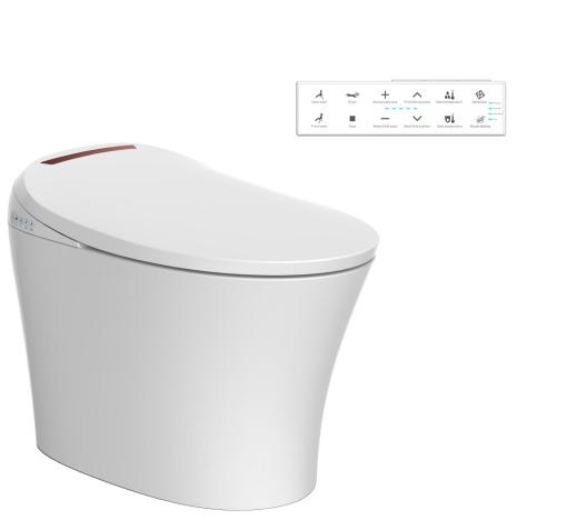 Tejjer Luxury Ceramic Watermark Smart Toilet Pan Set Auto Wash Ahower for Family