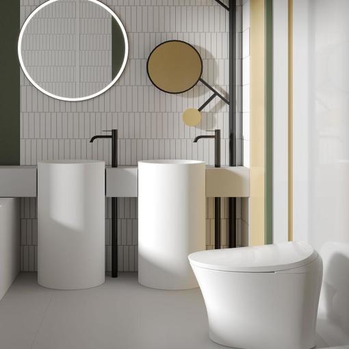 Tejjer Luxury Ceramic Watermark Smart Toilet Pan Set Auto Wash Ahower for Family