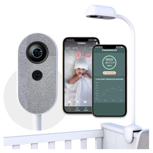 Cheego Smart Baby Monitor Floor Stand Mounting: Camera with HD Live Video and Two-Way Audio - Night Vision