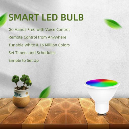 Suppliers SMD RGB Warm White Wi-Fi Party Lights Decoration Colour Alexa Light Smart Bulbs  Gu10 LED Bulb